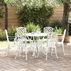 vidaXL Garden Dining Set 7 pcs White Aluminium