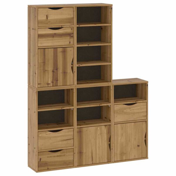 vidaXL Side Cabinets 5 pcs ODDA 40x24x79 cm Solid Wood Pine