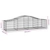 vidaXL Arched Gabion Basket 200x50x40/60 cm Galvanised Iron