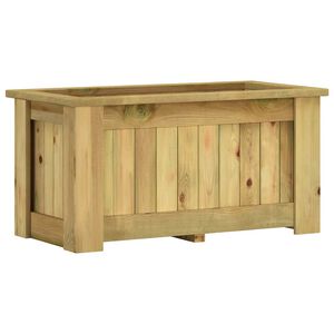 vidaXL Planter | Green treated pinewood | Solid treated pinewood | 100x50x50 cm