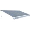 vidaXL Folding Awning Manual Operated 500 cm Blue/White (143041+143048)