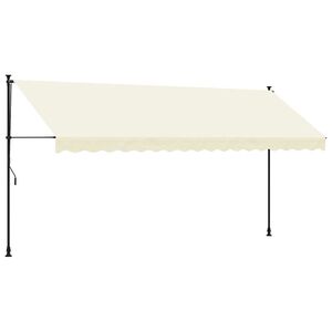 vidaXL Retractable Awning Cream 400x150 cm Fabric and Steel