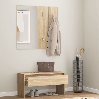 vidaXL Hallway Furniture Set Sonoma Oak Engineered Wood
