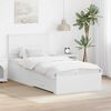 vidaXL Bed Frame with Headboard White 90 x 190 cm Engineered Wood