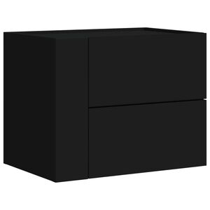vidaXL Wall-mounted Bedside Cabinet Black 45x30x35 cm