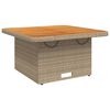 vidaXL Garden Table Beige 80x80x71 cm Poly Rattan and Acacia Wood