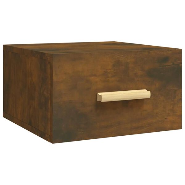 vidaXL Wall-mounted Bedside Cabinet Smoked Oak 35x35x20 cm