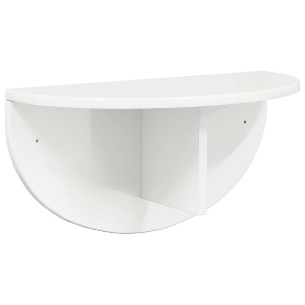 vidaXL Wall Shelf High Gloss White 48 x 24 x 24 cm Engineered Wood
