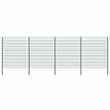 vidaXL Fence Panel with Posts Iron 694,5x200 cm Green