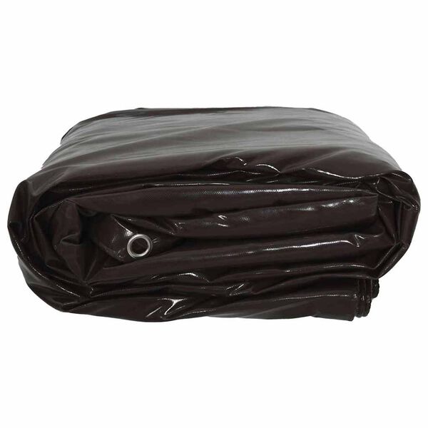 vidaXL Tarpaulin 650g / m&sup2; Brown 1.5 x 6 m Canvas with PVC Coating
