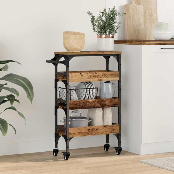 vidaXL Kitchen Trolley Old Wood 53 x 20 x 76 cm Engineered Wood