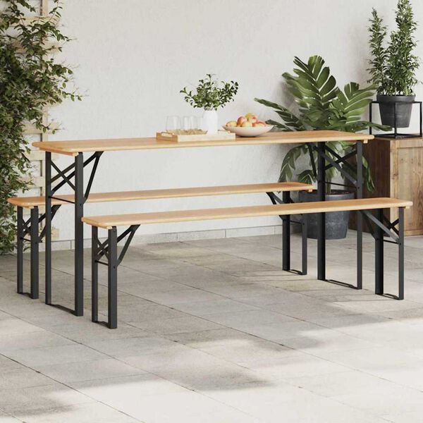 vidaXL Beer Table Leg 2 pcs Black 39 x 3 x 75 cm Powder-Coated Steel