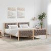 vidaXL Bed Frame with Headboard Taupe 160 x 200 cm Solid Pine Wood