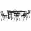 vidaXL Garden Dining Set 7 pcs Black Powder-Coated Steel