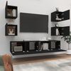 vidaXL 6 Piece TV Cabinet Set Black Engineered Wood