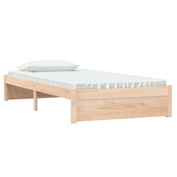 vidaXL Bed Frame without Mattress White Solid Wood 100x200 cm
