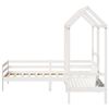 vidaXL Day Bed and Bench Set with Roof without Mattress White 90x190 cm Single