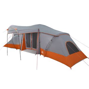 vidaXL Family Tent 6-Person Grey and Orange Polyester and Fiberglass
