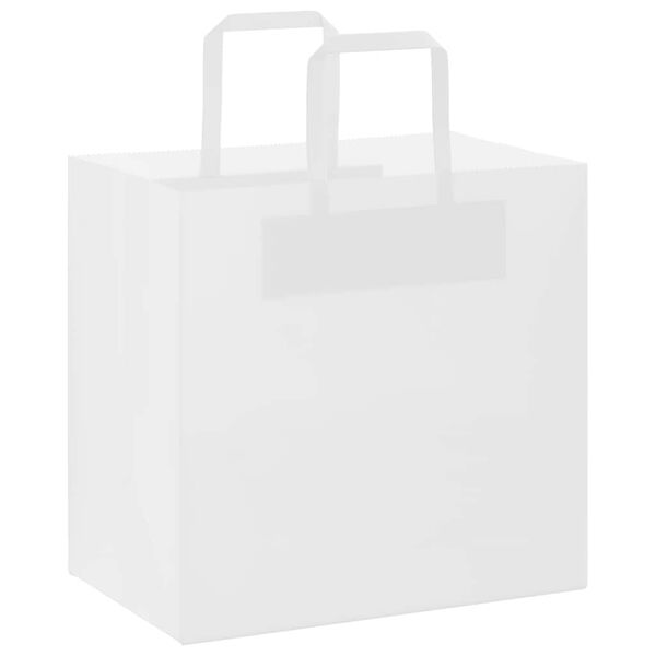 vidaXL Paper Bags 250 pcs with Handles White 26x17x25 cm