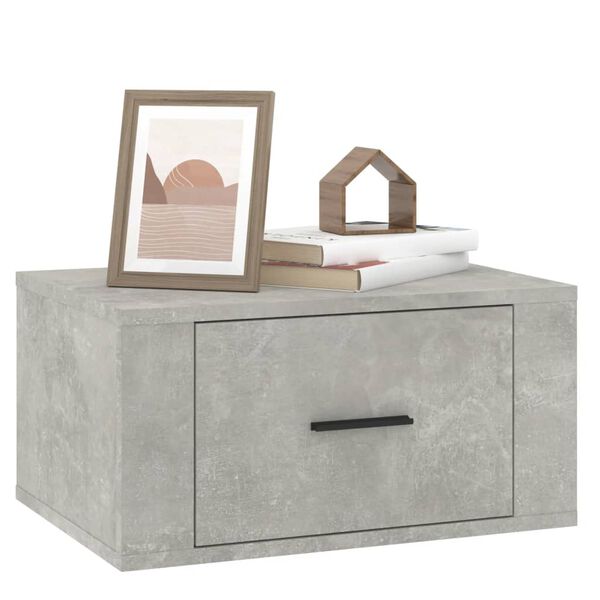 vidaXL Wall-mounted Bedside Cabinets 2 pcs Concrete Grey 50x36x25 cm