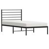 vidaXL Metal Bed Frame without Mattress with Headboard Black 107x203cm