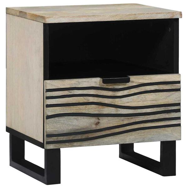 vidaXL Bedside Cabinet 2 pcs White and Black 40 x 33 x 46 cm