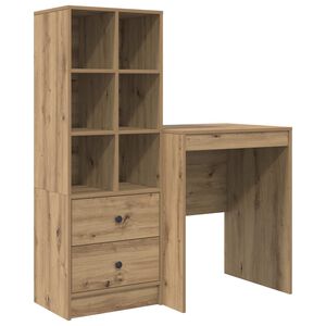 vidaXL Desk Artisan Oak 105.5 x 50 x 127 cm 2 pcs