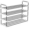 vidaXL Shoe Rack with 4 Shelves Metal and Plastic Black