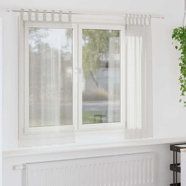 vidaXL Voile Curtain with Curtains 2 pcs Cream 175 x 140 cm Polyester