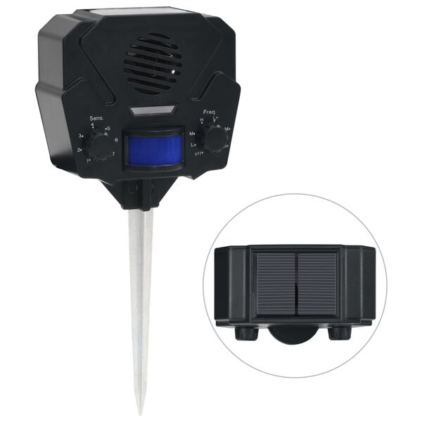 vidaXL Solar Ultrasonic Animal Repeller Motion Activated