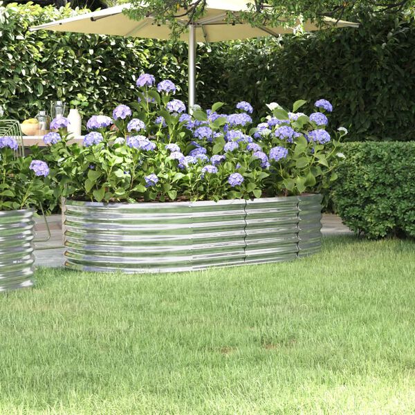 vidaXL Garden Raised Bed Galvanised Steel 152x80x36 cm Silver