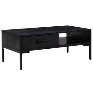 vidaXL Coffee Table Black 90x50x35 cm Solid Pinewood