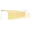 vidaXL Manual Retractable Awning with Blind&LED 5x3m Yellow&White
