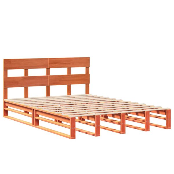 vidaXL Bed Frame without Mattress Wax Brown 140x200 cm Solid Wood Pine