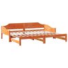 vidaXL Daybed with Trundle without Mattress Wax Brown 90x200 cm Solid Wood