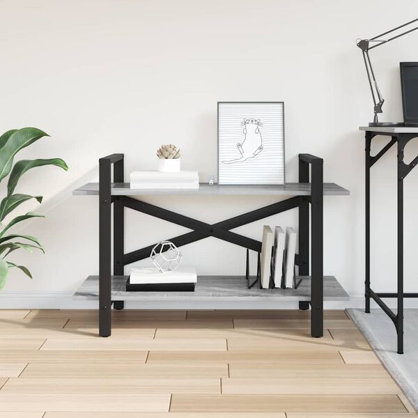 vidaXL Bookshelf Grey Sonoma 100 x 33.5 x 64 cm Engineered Wood