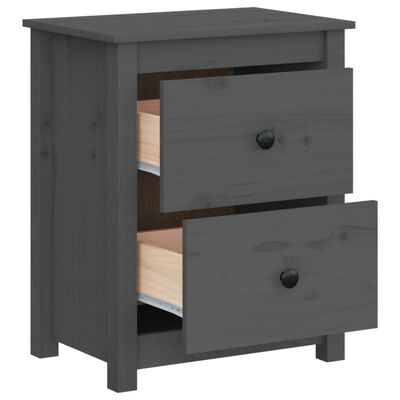 vidaXL Bedside Cabinet Grey 50x35x61.5 cm Solid Wood Pine