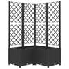vidaXL Garden Planter with Trellis Black 80x80x136 cm PP
