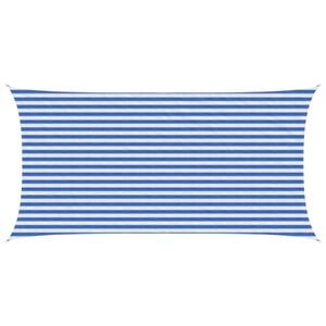 vidaXL Sunshade Sail Blue and White 2.5 x 6 m HDPE