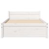 vidaXL Bed Frame without Mattress White Solid Wood 100x200 cm