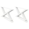 vidaXL Coffee Table Legs 2 pcs White 70x(30-31.3) cm Steel