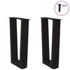 vidaXL Coffee Table Legs V-Shape 2 pcs Black 38x(42-43.3) cm Steel
