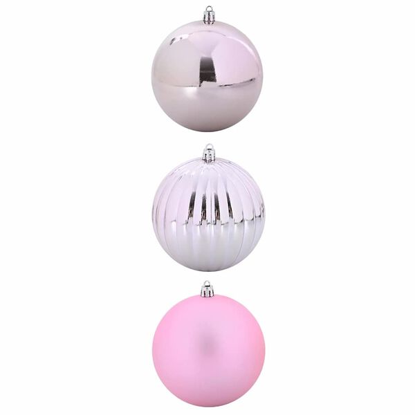 vidaXL Christmas Bauble Set XXL 3 pcs Pink Plastic