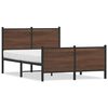 vidaXL Metal Bed Frame without Mattress Brown Oak 120x200 cm