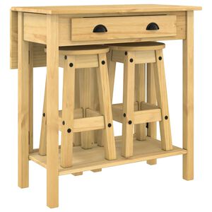 vidaXL 3 Piece Bar Set Solid Wood Pine