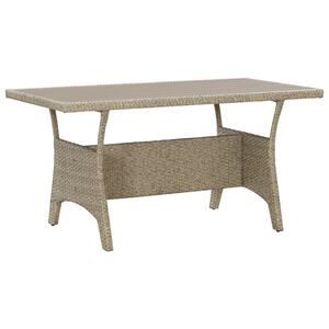 vidaXL Garden Table | Grey | PE (polyethene) rattan | Medium | Light Weight