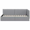 vidaXL Corner Bed Frame with Headboard Light grey 100 x 200 cm Fabric