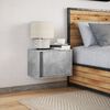 vidaXL Wall-mounted Bedside Cabinet with LED Lights Concrete Oak