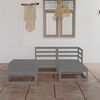 vidaXL 5 Piece Garden Lounge Set Grey Solid Wood Pine