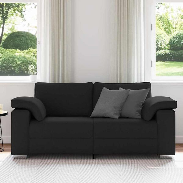 vidaXL Sofa Black 180 x 77 x 82 cm Fabric